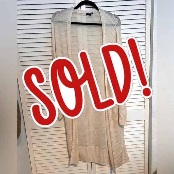 Jackets & Blazers - SOLD -Woman's Size Small - Cream Long Cardigan